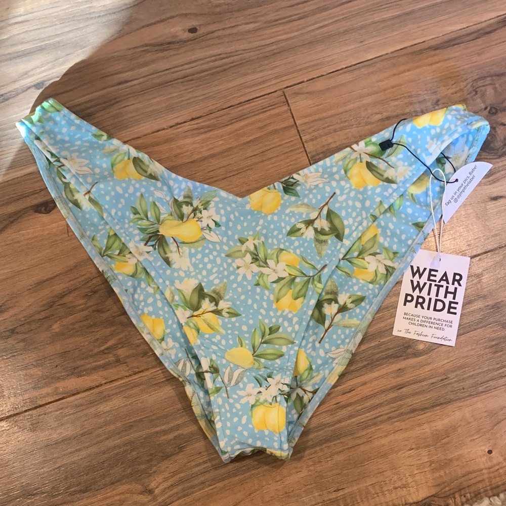 NWT Women's JMP The Label Main Squeeze Lemon High Cut Bikini Rio Bottoms XXL